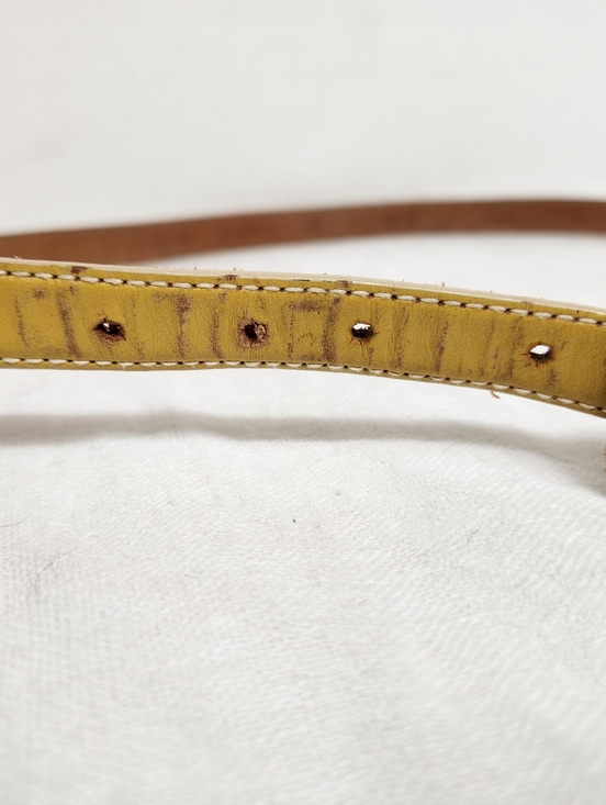 Fossil Womens Medium Mustard Yellow Skinny Belt Leather - Picture 2 of 9